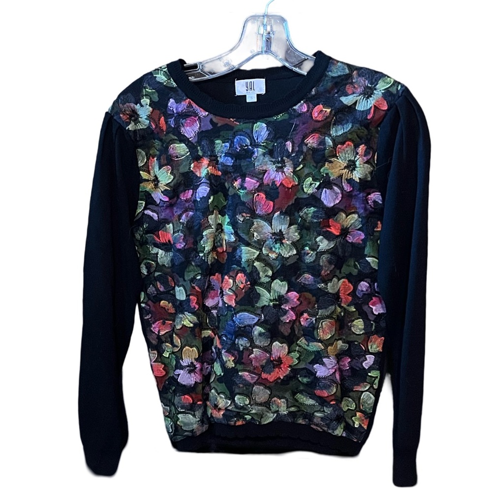 Black Floral Women's Sweater